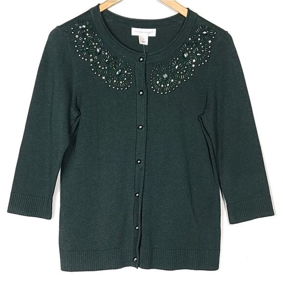 Christopher & Banks Forest Green Cardigan Sweater - Picture 1 of 5
